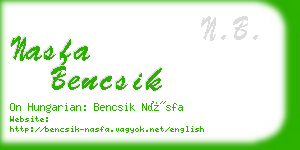 nasfa bencsik business card